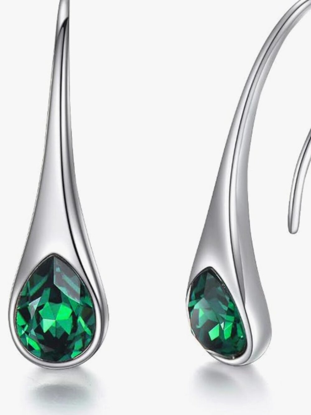 925 Sterling Silver Crystal Drop Earrings